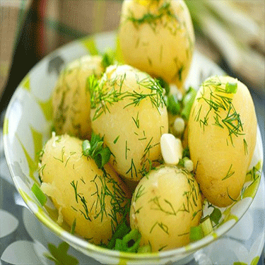 Картофель с чесноком и зеленью Soy Milliy Taomlar